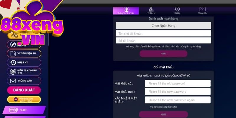 Hướng dẫn rút tiền Xeng88 qua tài khoản ngân hàng